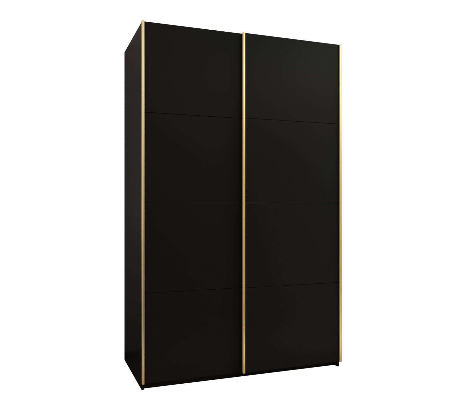 Szafa przesuwna wysoka Lux 1 160 x 64 x 245,5 cm czarny + czarny + u. złoty - Abiks Meble