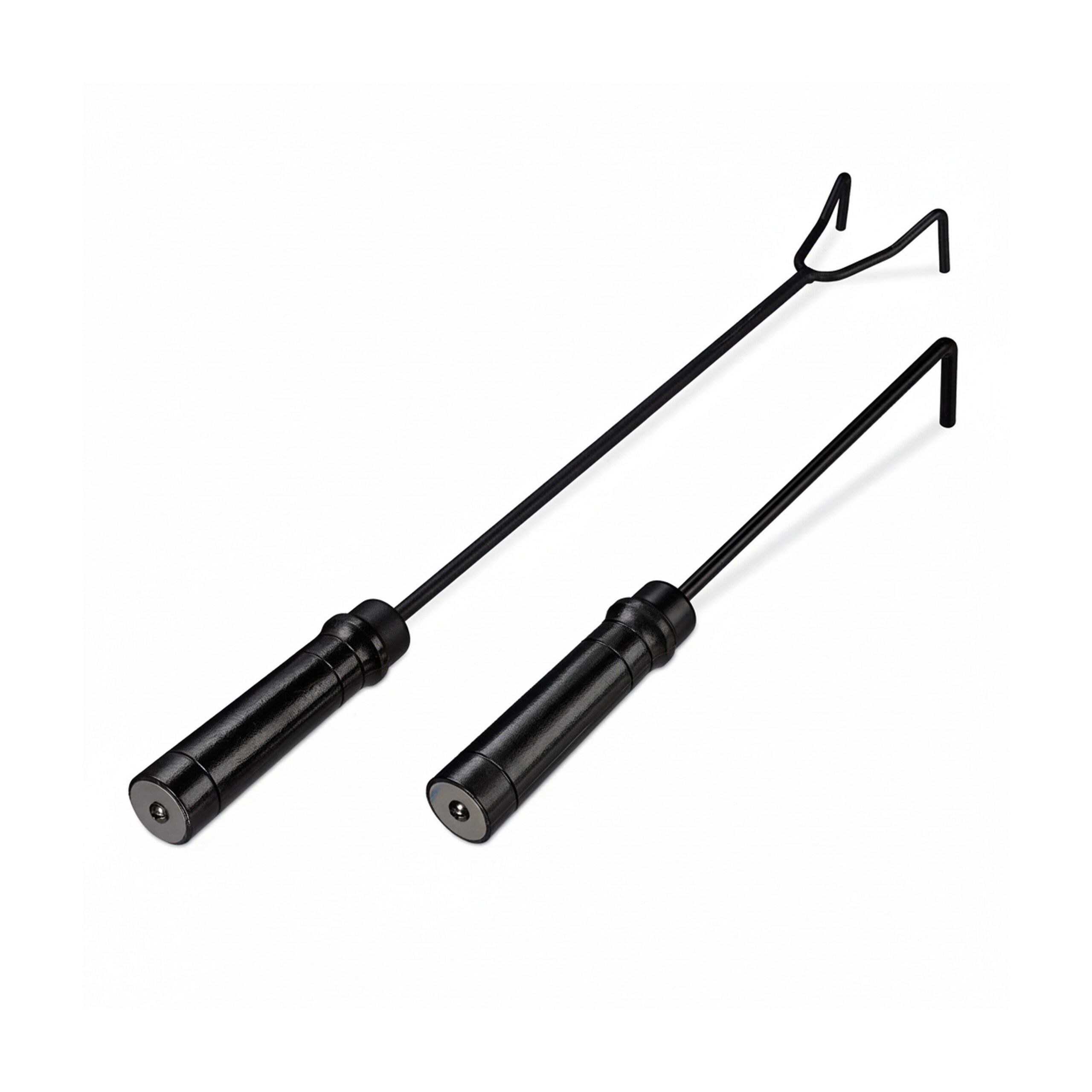 Set di 2 attizzatoi in acciaio per camino, stufa, barbecue e braciere, con raschietto per cenere nero, Relaxdays - 9