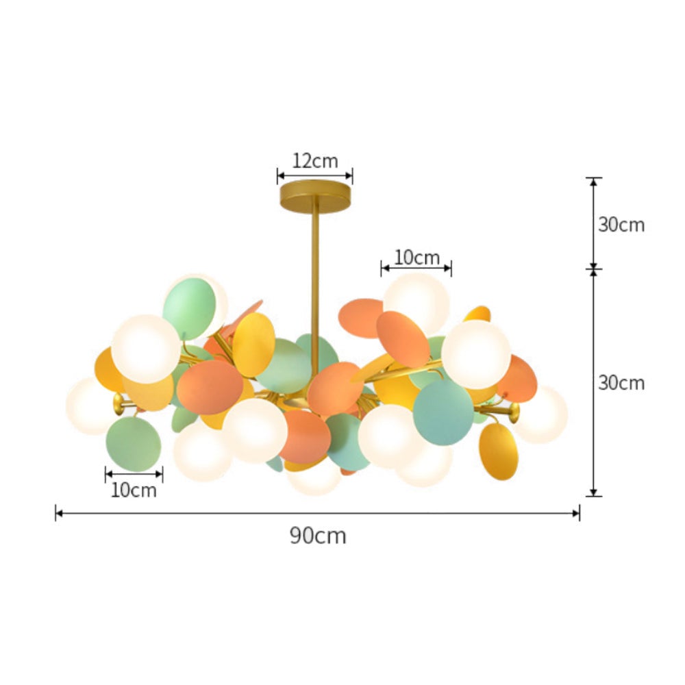 Lustre à boule décoratif Globe coloré pour salle à manger, salon et chambre à coucher 15 Verre - 6