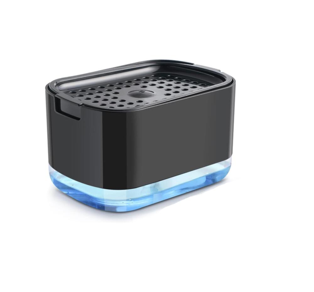 Dozownik do płynu do naczyń (czarny), (gąbka nie jest dołączona), dozownik mydła 2 w 1, dozownik mydła w płynie z miejscem na gąbkę