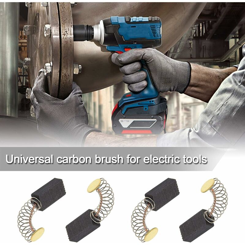 Escobillas de carbón para motor, repuestos universales para amoladora angular y lijadora orbital (5 pares) - 2