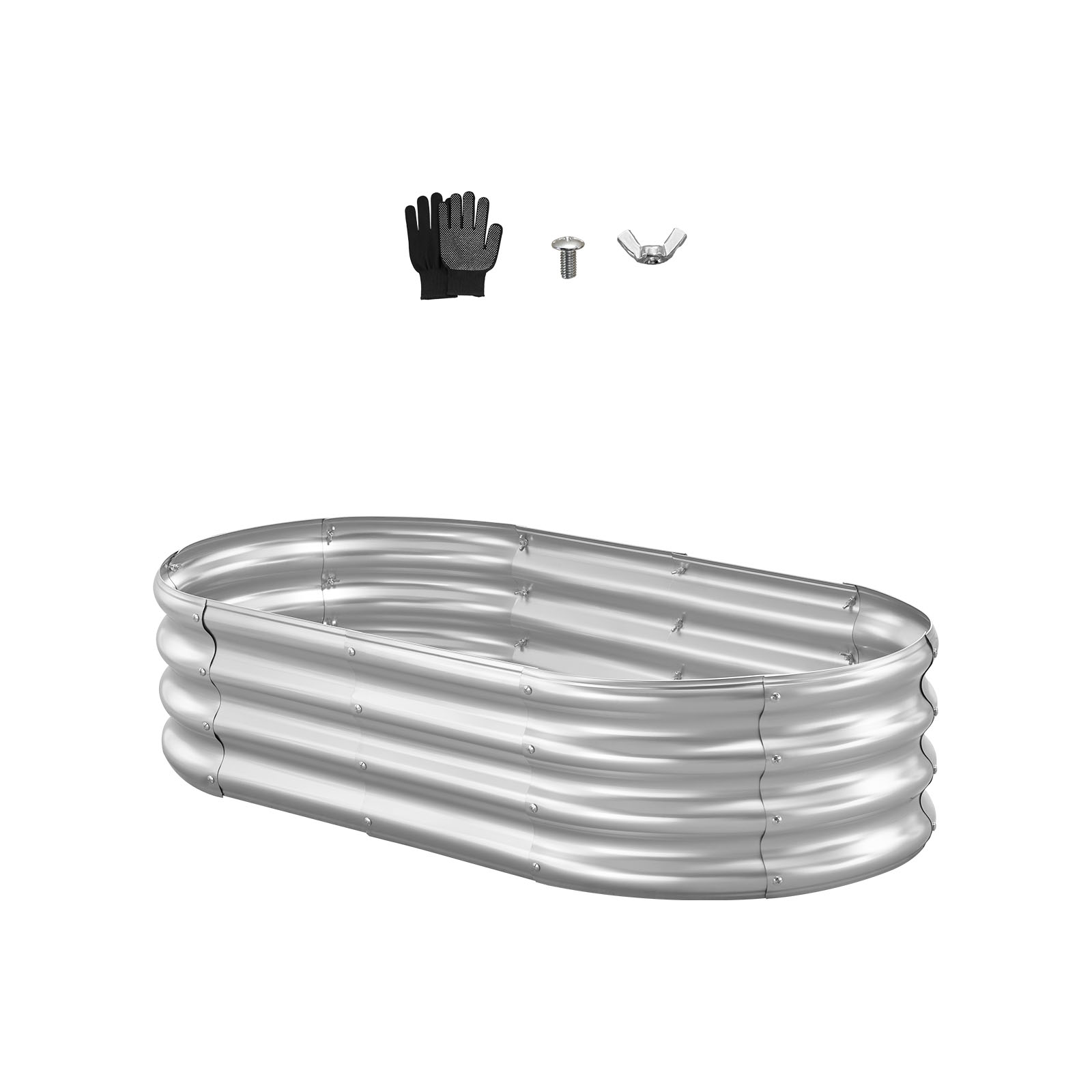 podwyższona grządka metalowa grządka warzywna skrzynka na rośliny 1195x585x270mm srebrna VEVOR