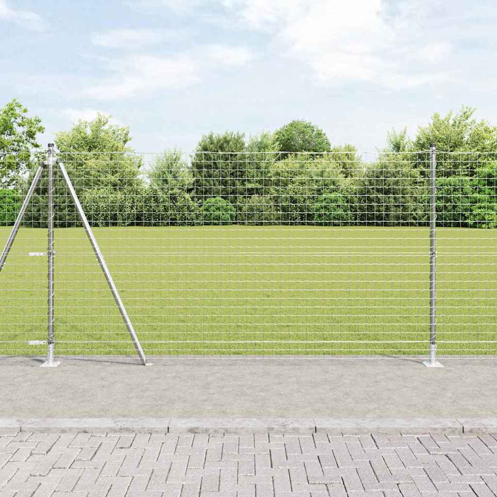 Słupek ogrodzeniowy. 7 pcs Srebrny Stal vidaXL
