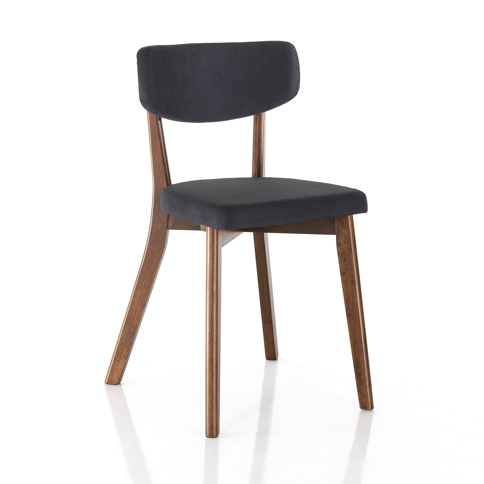 Zestaw 2 krzeseł VARM EVOLUTION – drewno orzechowe i tkanina w kolorze szarym 47x45x80 cm do jadalni