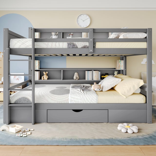 Mezzanine 140×200 avec armoire et escalier