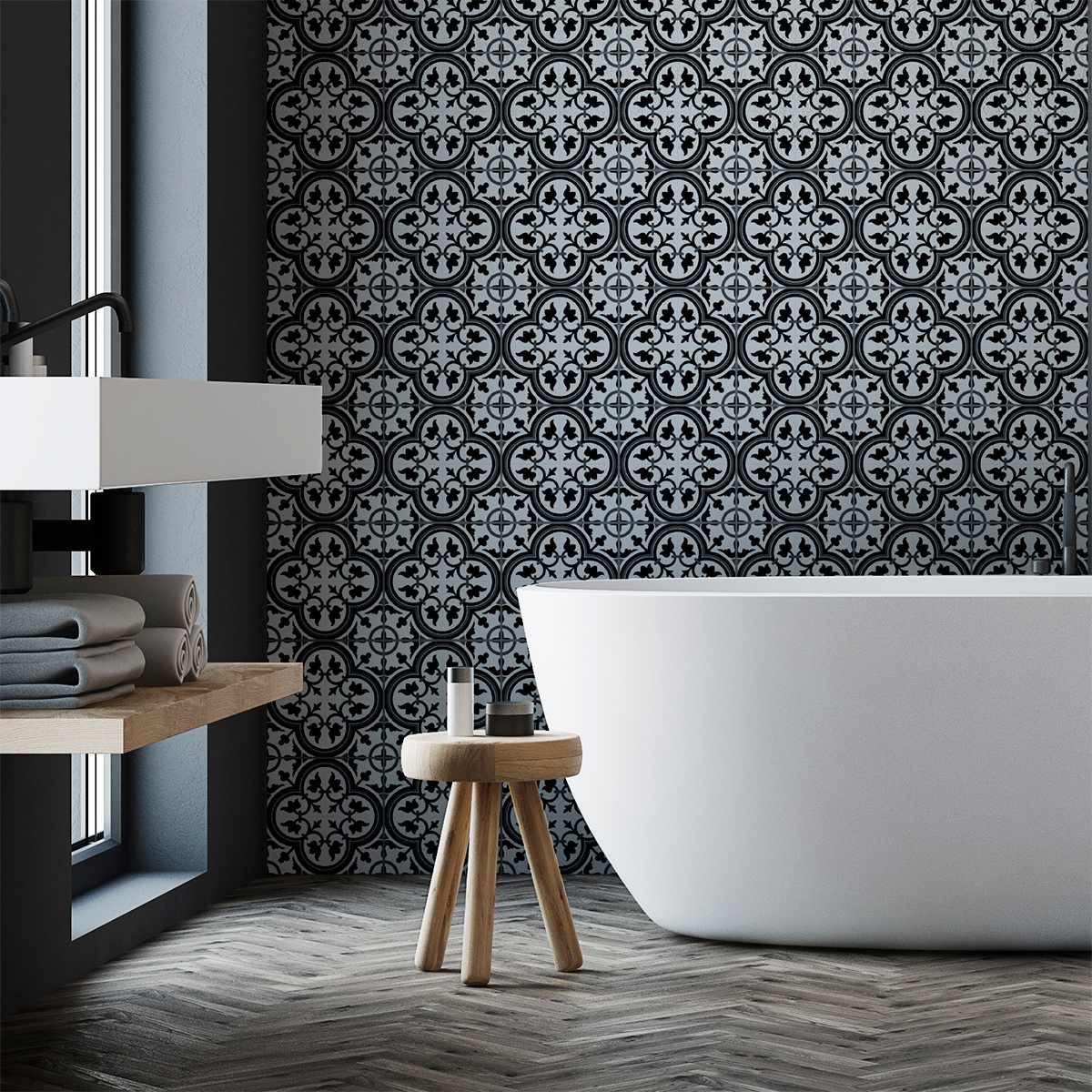 24 adesivi piastrelle di cemento azulejos Gisela - Sticker adesivo - adesivi murali - 24stickers20x20cm - 3