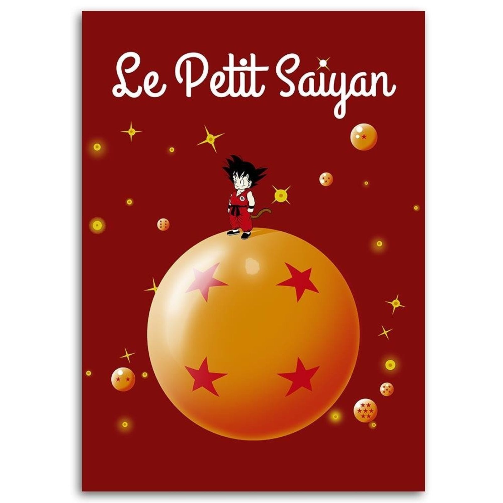 Tableau bois Dragon Ball Son Goku Le Petit Saiyan Le Petit Prince - 70 x 100 cm - 2