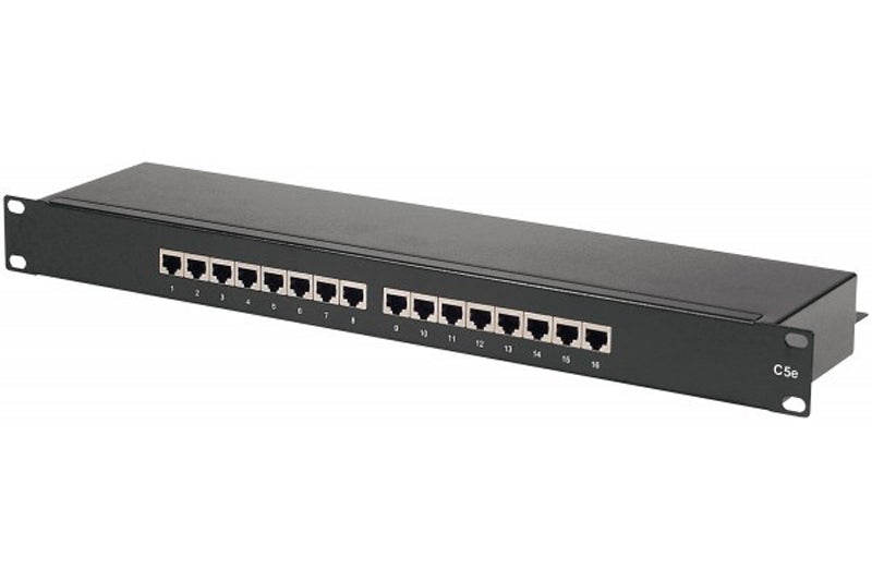 Panneau de brassage Ethernet RJ45 16 ports 19' 1U Cat5e blindé CONECTICPLUS - 2