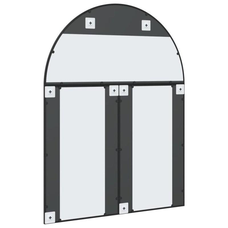 Miroir mural noir 100x130 cm arche fer - 5