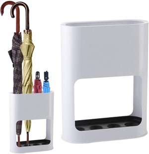Set da 2 pezzi portaombrelli da parete, porta ombrelli in plastica con vassoio idroscopico, in velcro per appendere ombrelli, portaombrelli adatto per la decorazione della casa