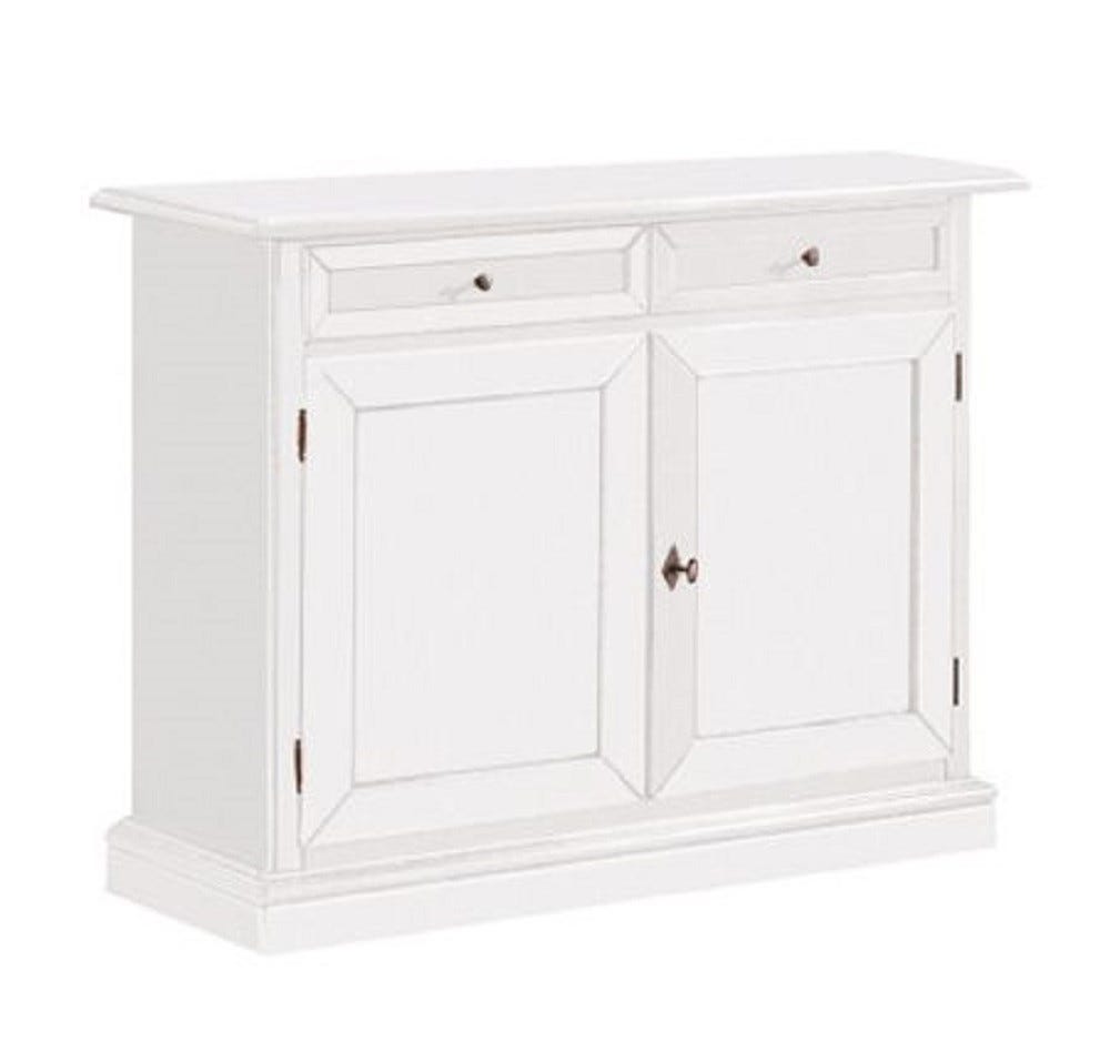 Cassettiera 6 cassetti Arte povera laccata bianco W1526/N Cassettiera 6 cassetti Arte povera laccata bianco W1526/N