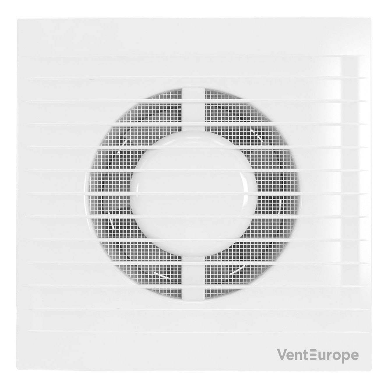 Ventilator baie VentEurope REFINED100BD, diametru 100 mm, clapeta anti-retur, plasa insecte, debit 90 mc/h, 14W, IP24, silentios, Alb