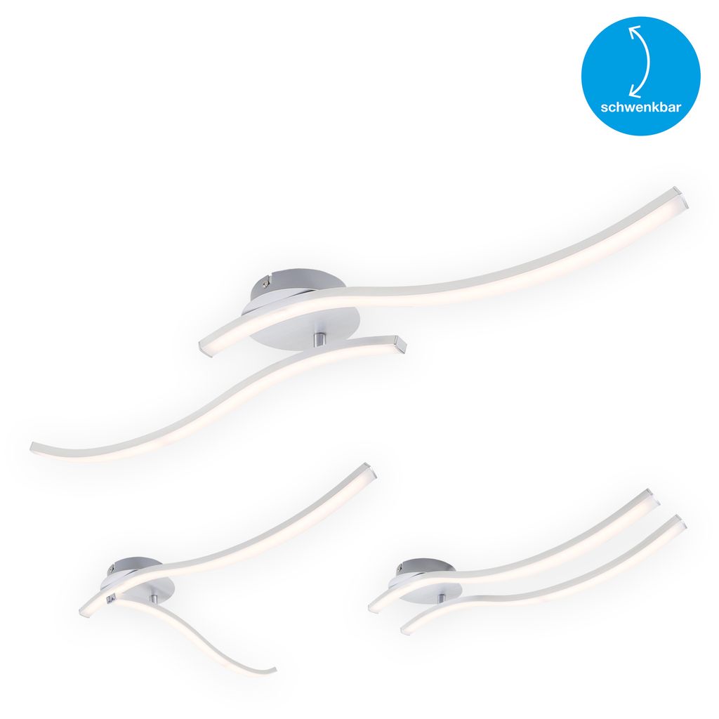 Plafonnier LED BRILONER LEUCHTEN GO, 9 W, 700 lm, IP20, couleur aluminium, métal-plastique, 78,2 x 12 x 11 cm - 6