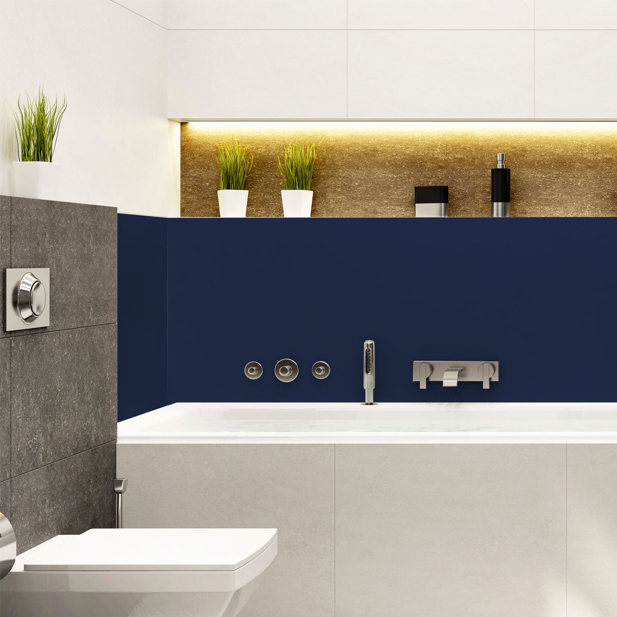 Rotolo adesivo decorativo in vinile al metro - Adesivo lavabile e impermeabile per pareti, cucine e mobili - 60cmx30m - Blu scuro - 4