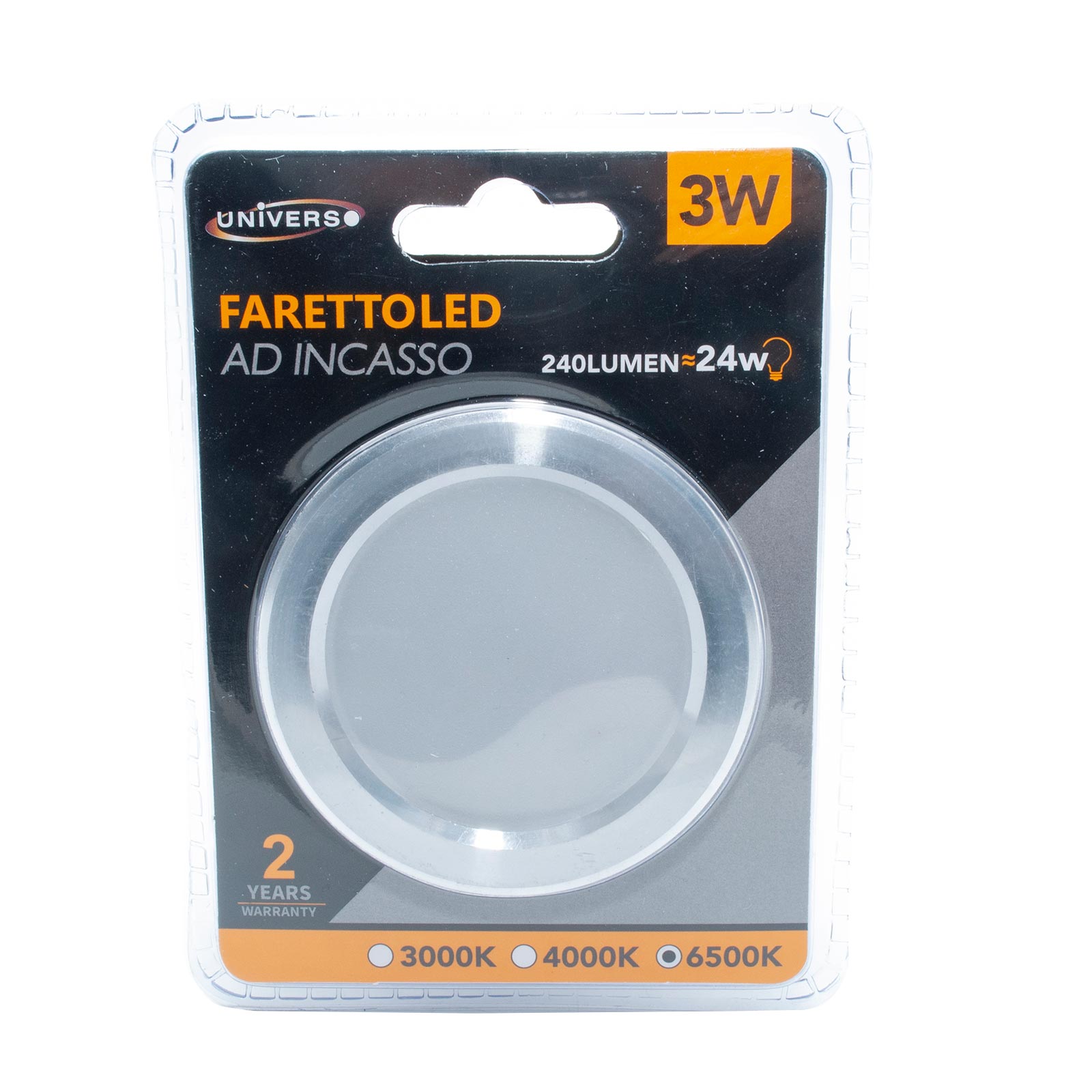 3W slim LED spotlight encastré trou 60mm lumière opaque cuisine étagère IP20 220V COLD LIGHT 6500K - 6