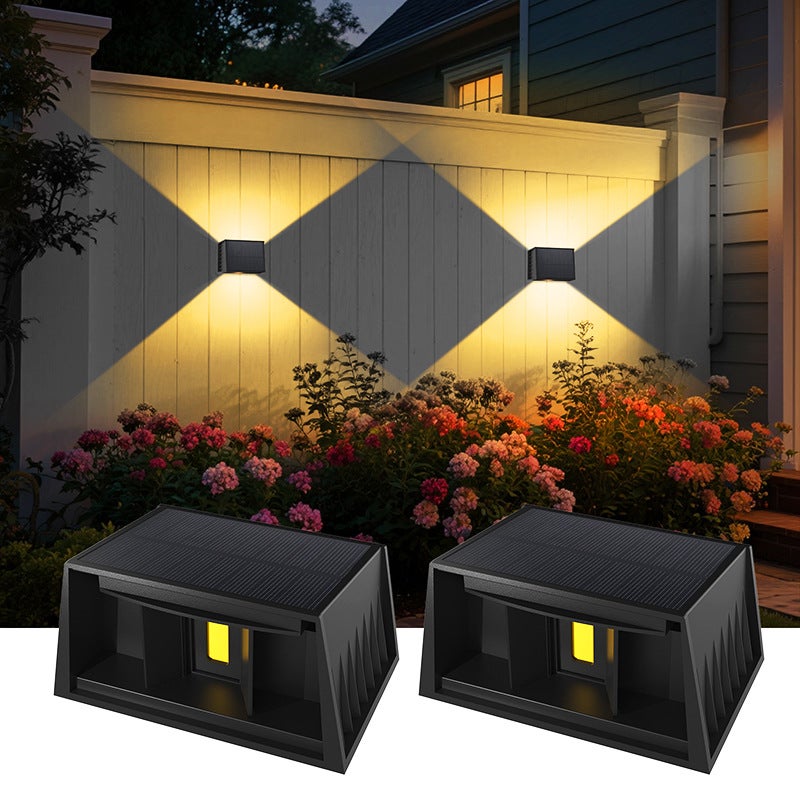 Zewnętrzna Lampa Ścienna Zestaw Zewnętrzna Lampa w Stylu Vintage Regulowana Góra Dół Wodoodporna Lampa Solarna do Ogrodu Ściany Ogrodzenia
