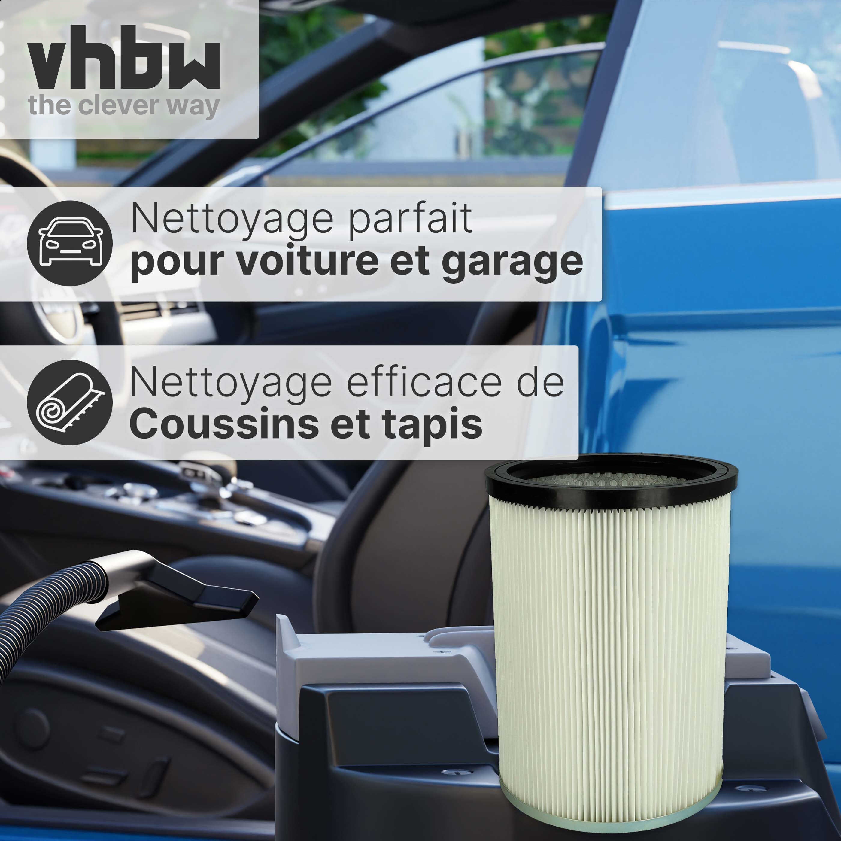 vhbw filtre à cartouches pour aspirateur robot multi-usages Kärcher NT 70/2 Me Classic (127V)*BR, NT 70/2 Me Classic (220V)*BR - 4