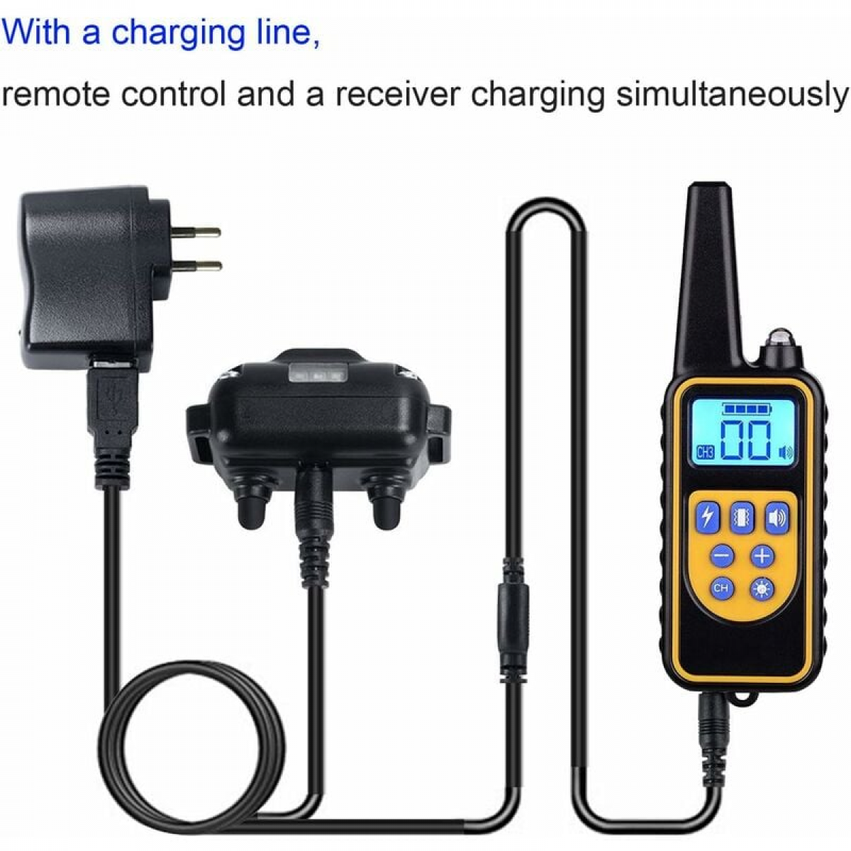 Coleira de treinamento para cães, alcance efetivo de 800 metros, com funções de choque elétrico e vibração, classificação de impermeabilidade IP67 (c - 4
