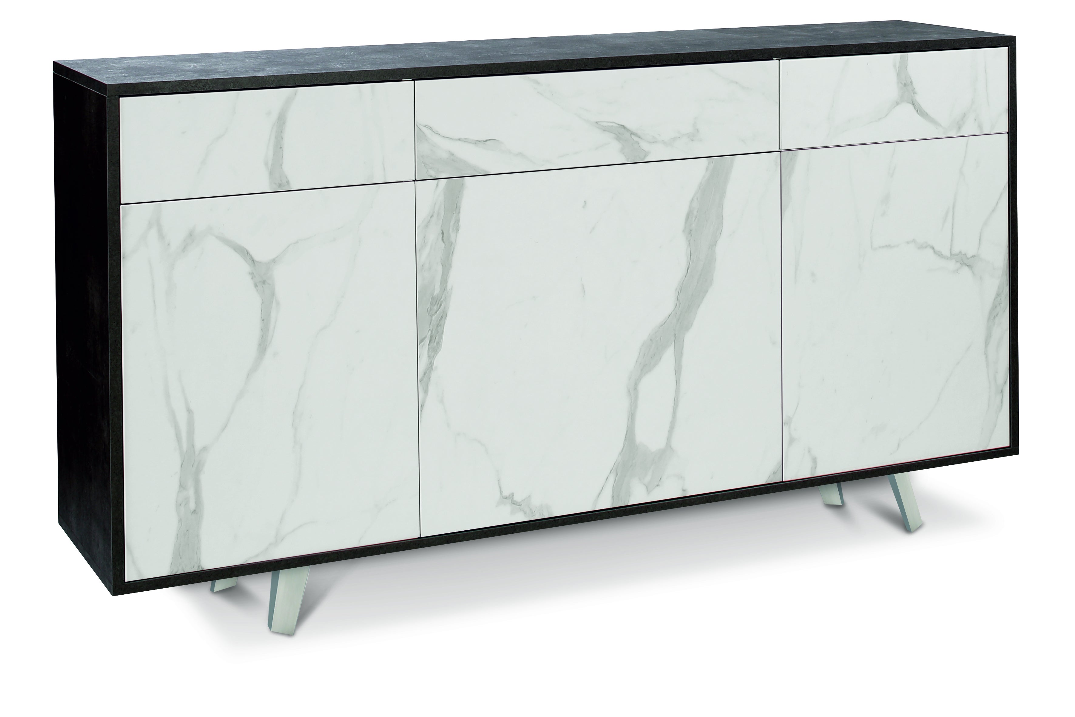 KIT ARMOIRES 3 PORTES 3 Tiroirs Couleur Oxyde noir - 6