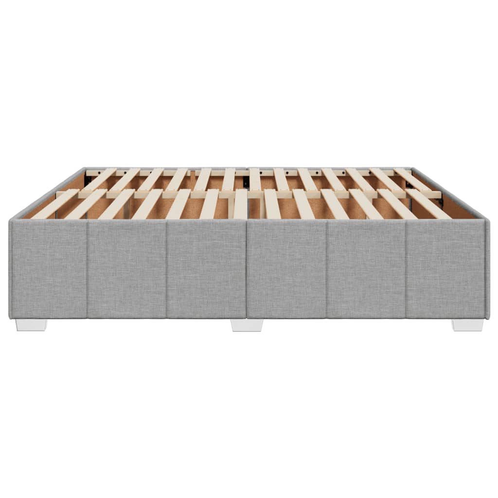 Cadre de lit sans matelas gris clair 200 x 200 cm en tissu - 5