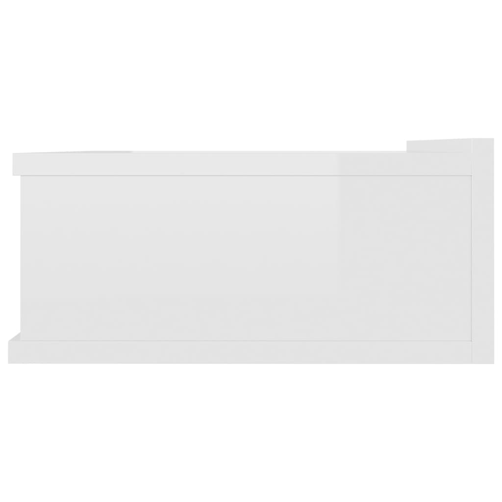 Tables de chevet flottantes 2 pcs Blanc brillant 40x30x15 cm - 4