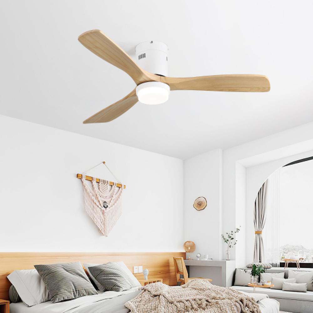 Ventilateur de plafond 52 pouces avec télécommande – Technologie moteur DC, 3 pales en bois massif, éclairage LED 18W,silencieux et économe en énergie - 5