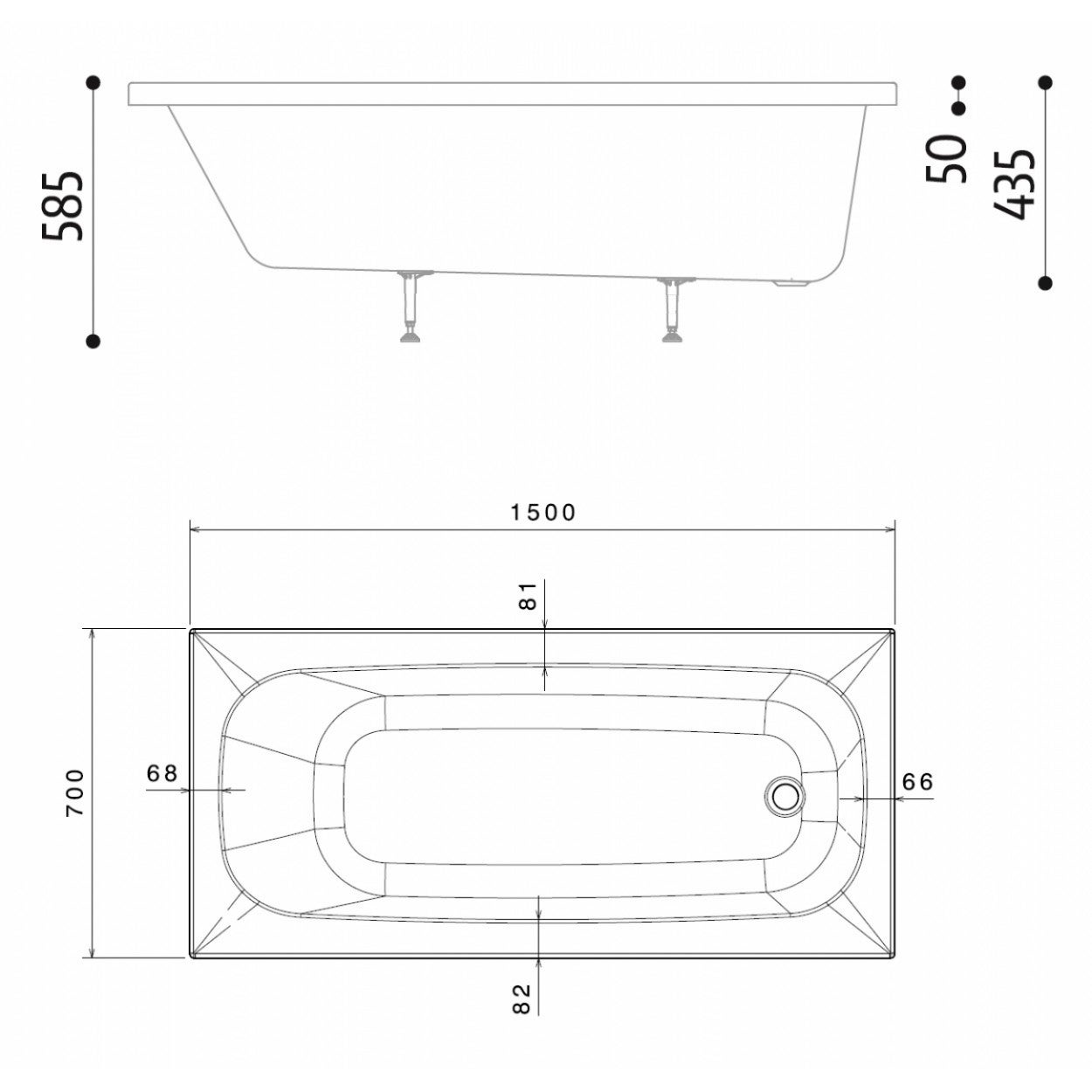 Pack Baignoire POP 150x70 avec tablier façade - 4