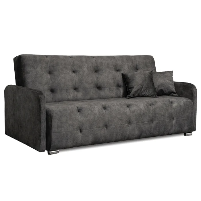 Wersalka Sofa Kanapa z Funkcją Spania ARIA Dwuosobowa Szara do Salonu