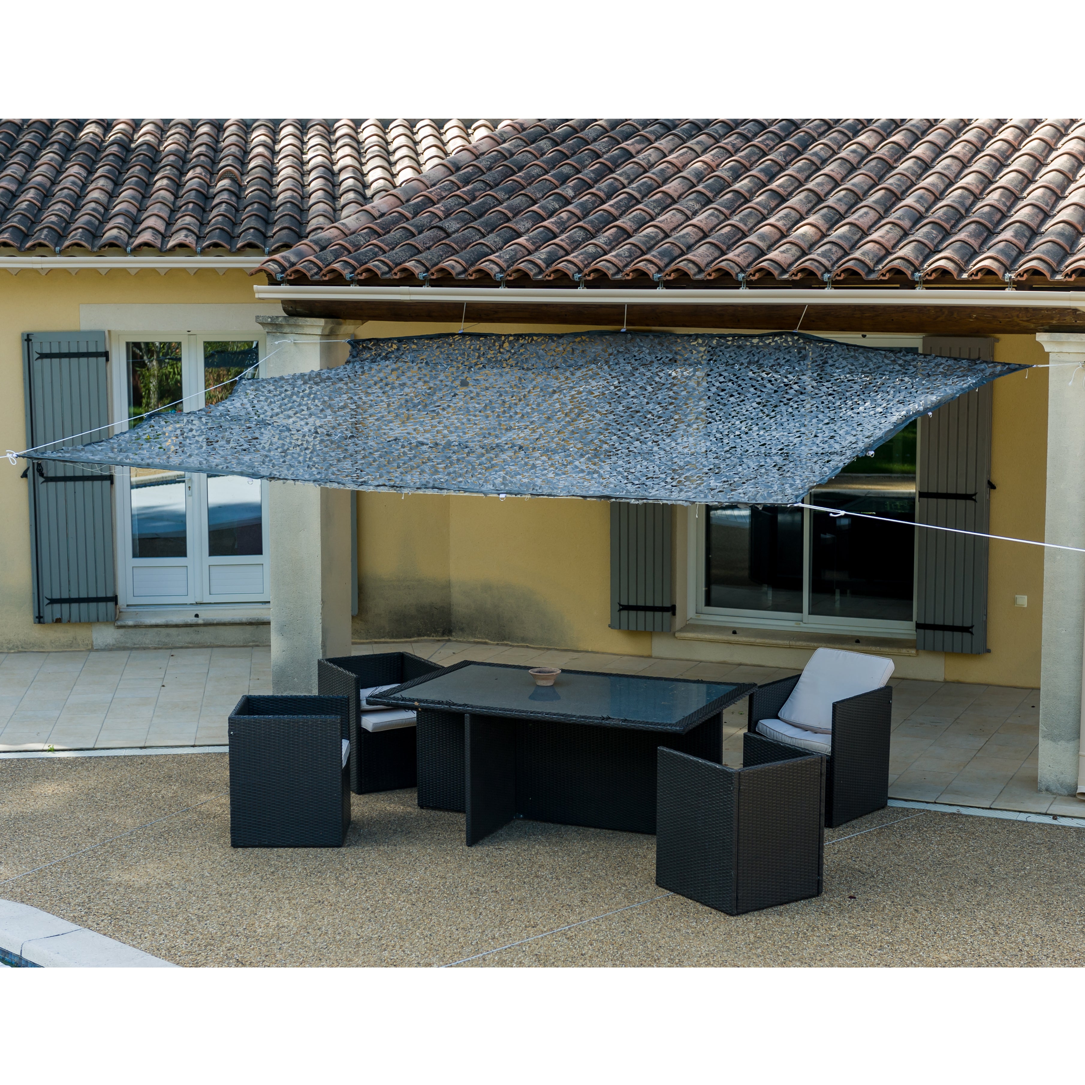 Toile d'ombrage ajourée grise 120 g/m2 4 x 5m - 2