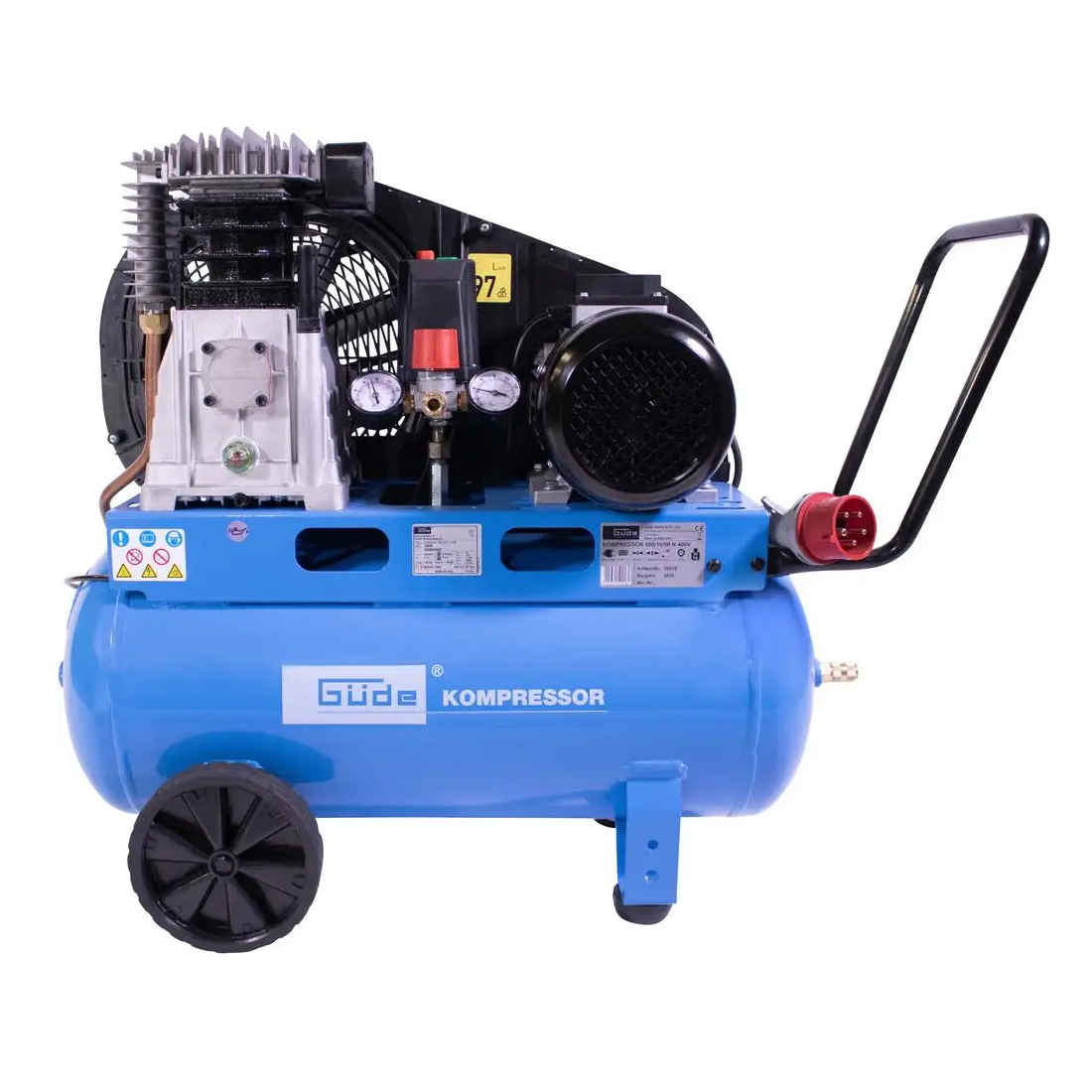 Compresor cu ulei cu doi cilindri 580 10 50 Gude 50018, 2200 W, 50 L, 10 bari, 400 V