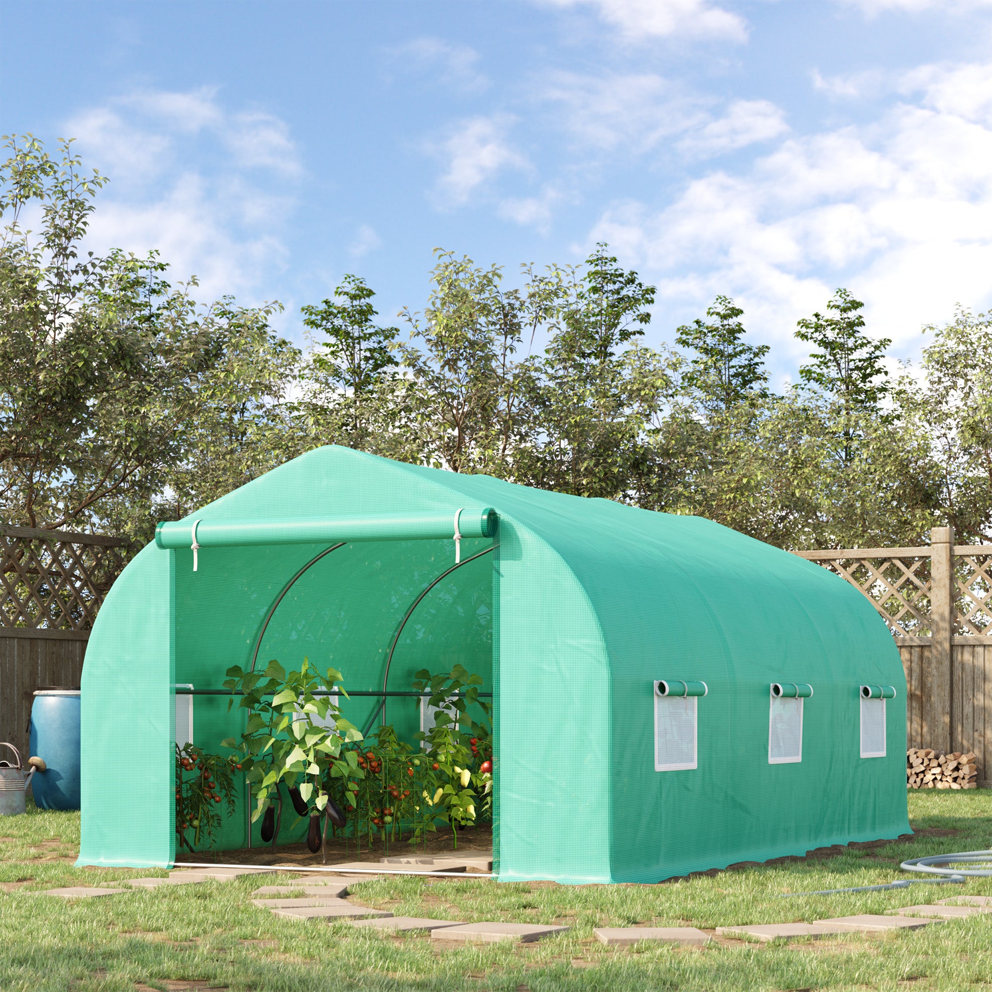 Grande serre plantation aluminium toit pignon stable culture légumes fleurs extérieur domestique - 3