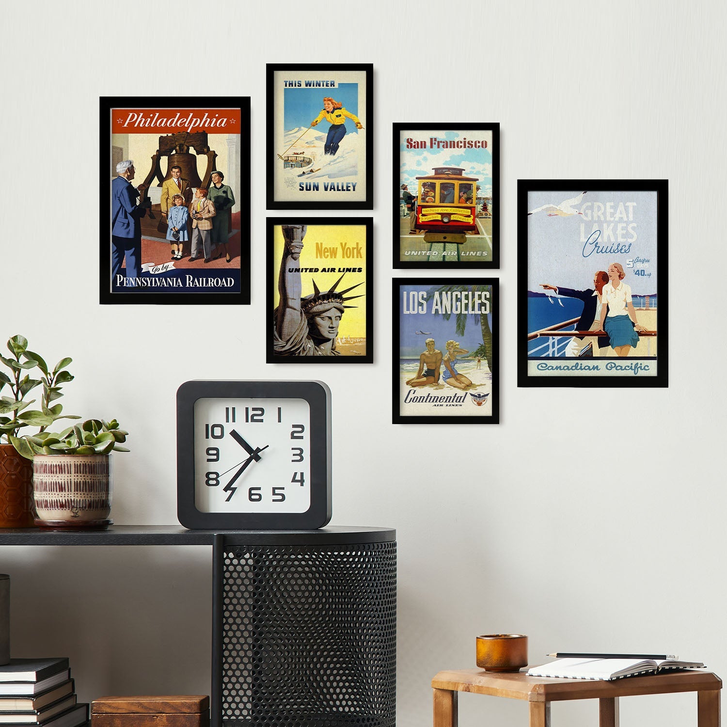 Posters de estados unidos ilustraciones a todo color de imágenes publicitarias antiguas de todo el mundo diseño moderno para la a4 & a3 sin marco