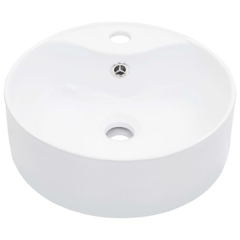 Lavabo avec trop plein 36x13 cm Céramique Blanc - 2