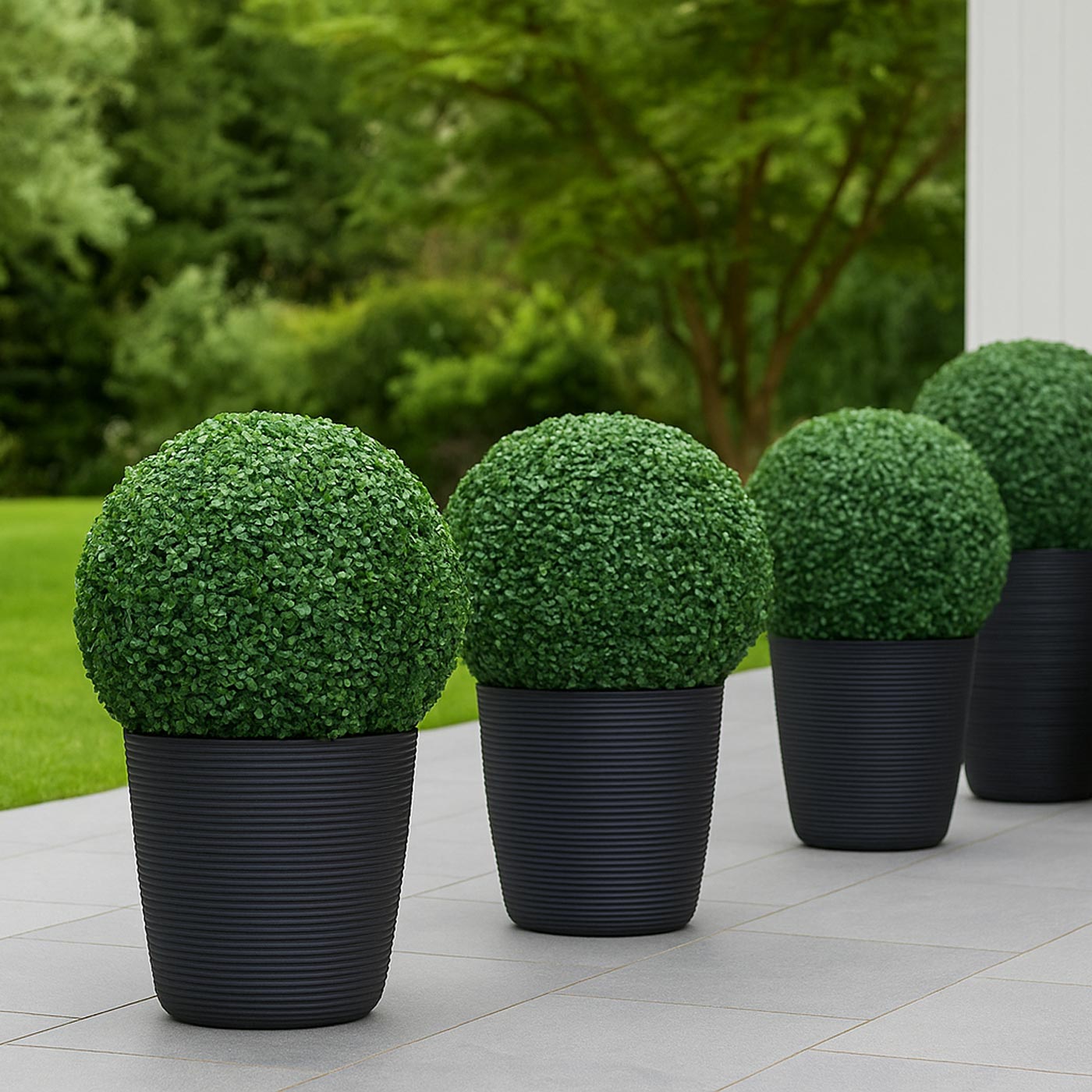 Buisson artificiel HWC-O96, boule de buis Plante dcorative Boule de buis  Plante artificielle Buxus, extrieur, polythylne  53 cm | Leroy Merlin