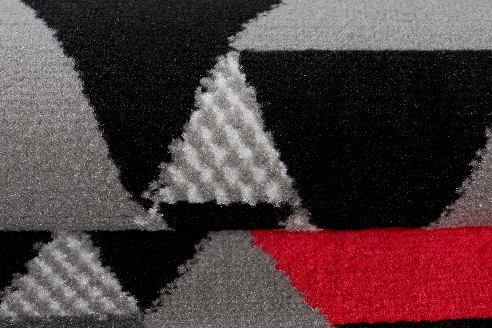 TAPISO Maya Tappeto Passatoia Corridoio Moderno Rosso Grigio Nero Triangolo Mosaico 70 x 230 cm - 4