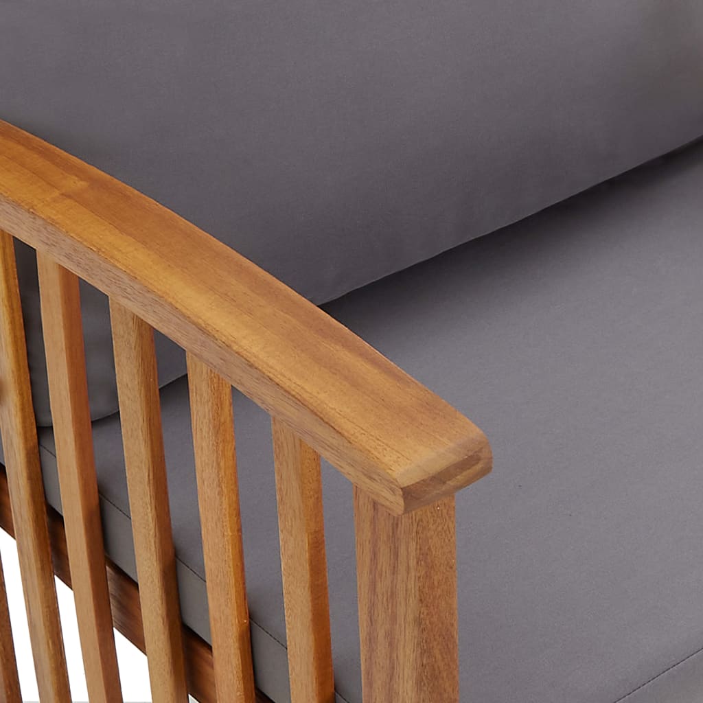 Maison Exclusive - Salon de jardin 3 pcs avec coussins Bois d'acacia massif - 6