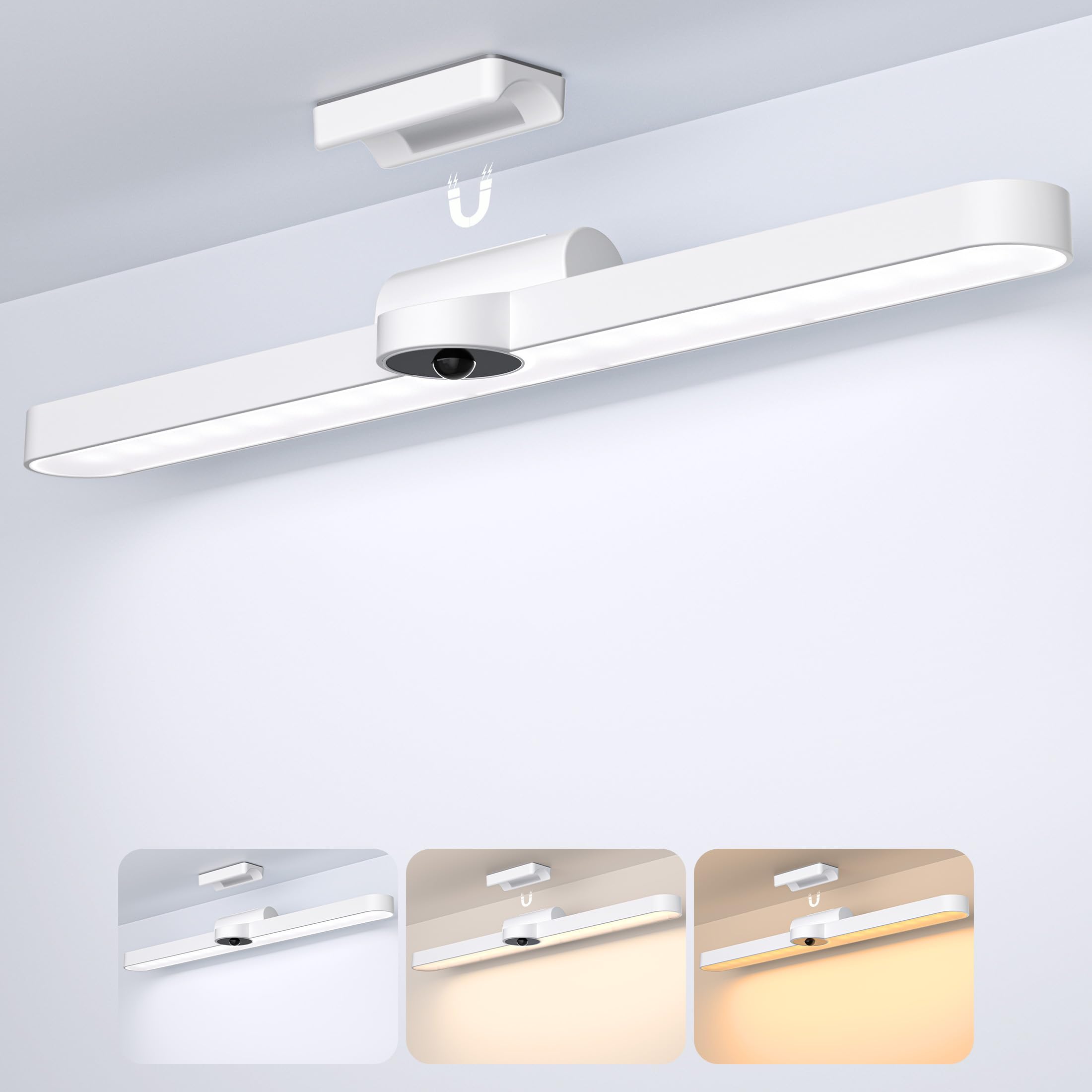 Lampa podszafkowa o długości 40 cm, ładowalna lampa podszafkowa z czujnikiem ruchu, magnetyczna lampa LED ze ściemnianiem