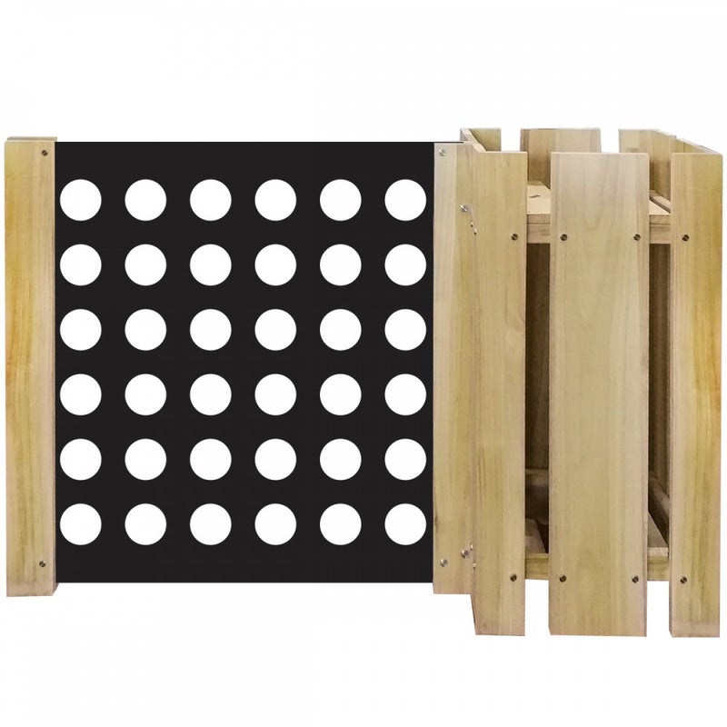 DONICA Z DREWNA KOMPOZYCJA - Donica z modułową przegrodą - 150x100 cm - Wykonana z drewna i PCV - Model z małymi otworami