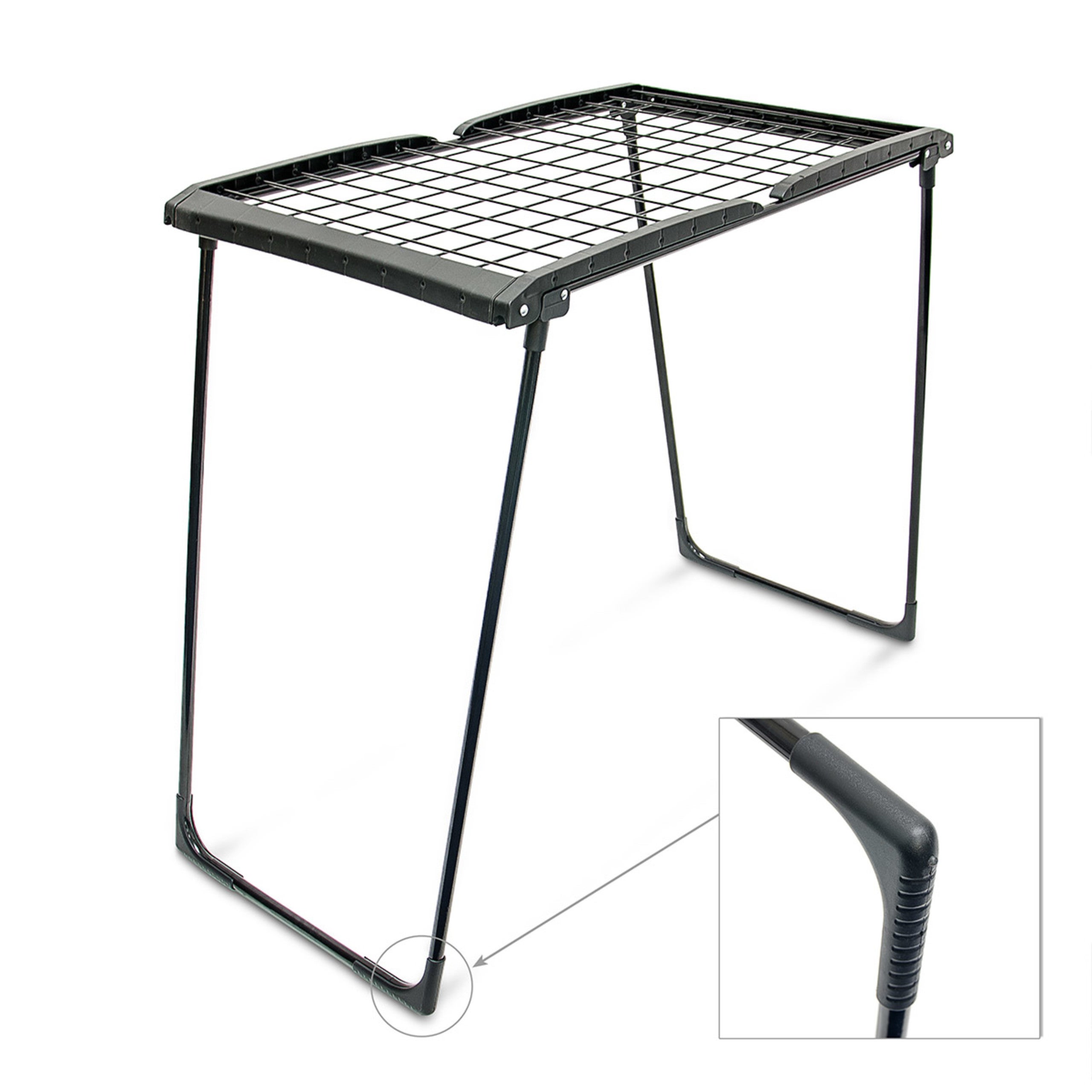 Séchoir à Linge sur Pied HxLxP : env. 104 x 169 x 54,5 cm, Résistant, Pliable, 13 m de Corde à Étendre, Noir, Relaxdays - 3