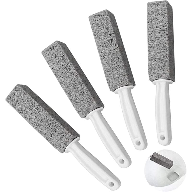 Kamienie pumeksowe do toalet z uchwytami – Do usuwania plam z toalet, wanien itp. – 4 kamienie, 23,5 x 3,7 x 0,37 cm