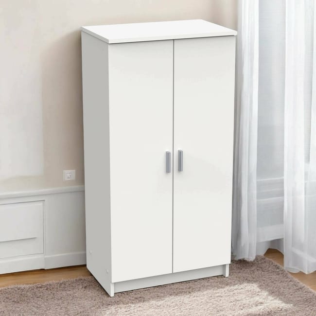 Armadio Multiuso Bellona 2 Ante - Mobile Scarpiera Salvaspazio 65x60x184cm Noce/Antracite - Foto 10