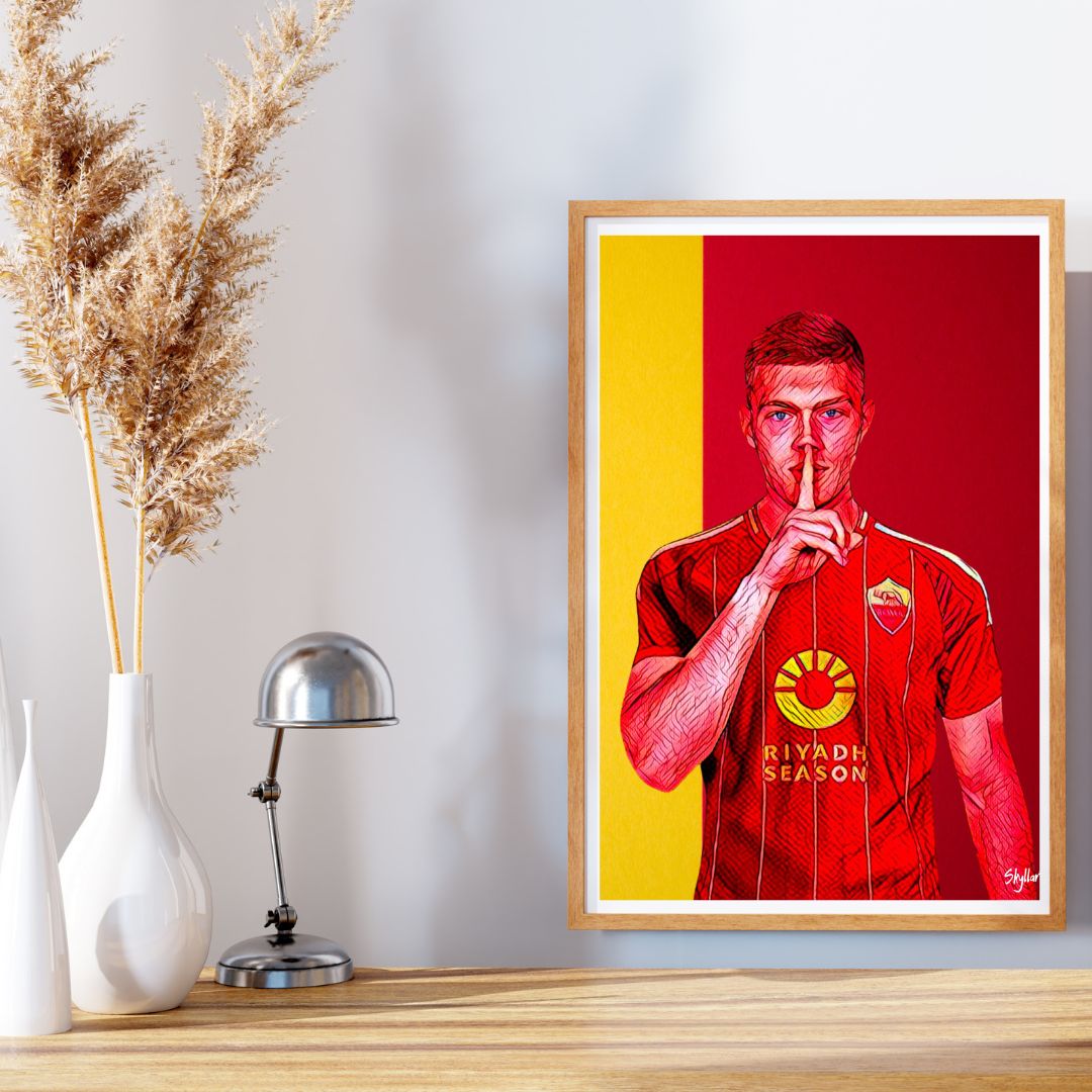 Poster Artem Dovbyk Roma Calcio - 30 x 42 cm Made in Italy - 3