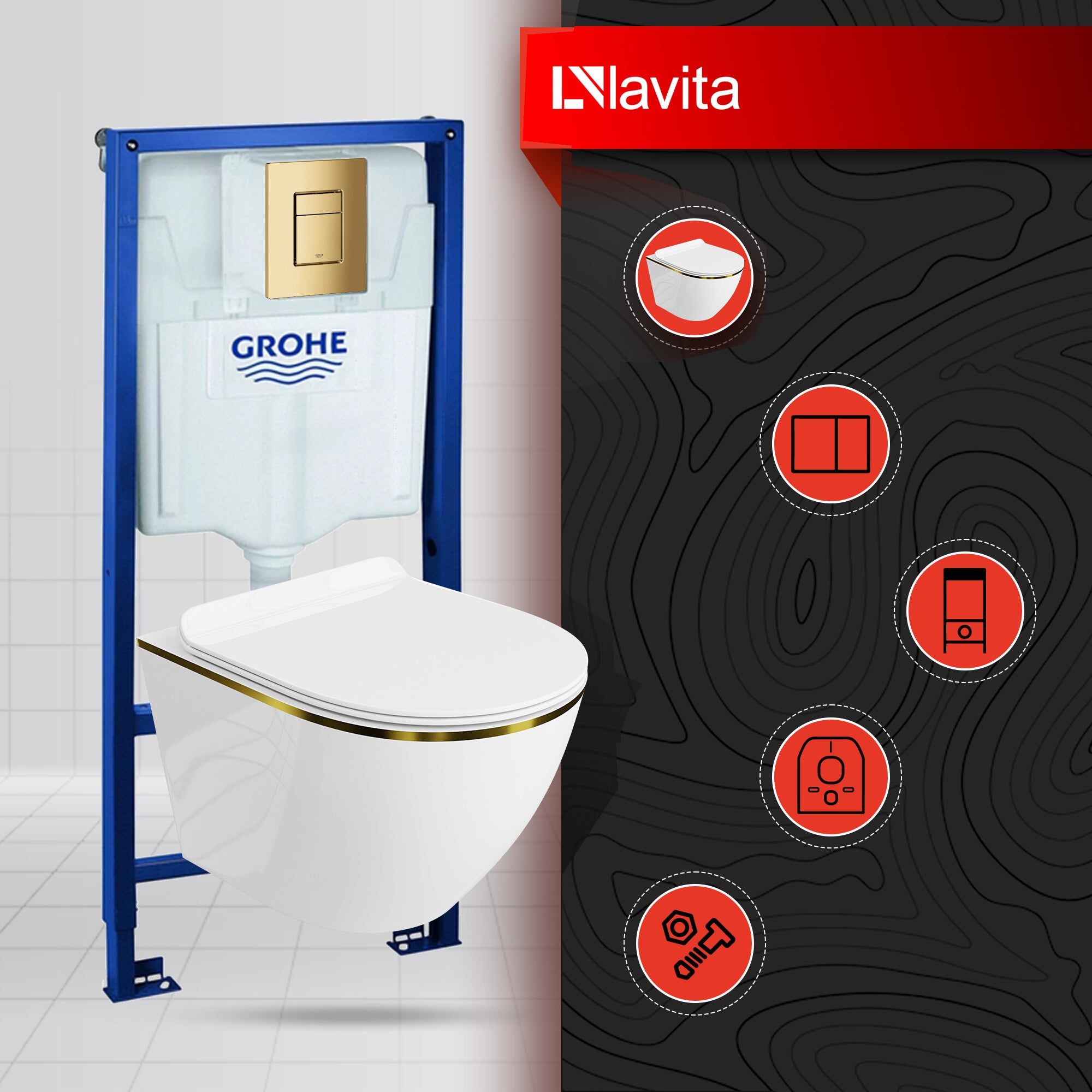 Suspendu Grohe Solido Abattant Wc Grohe Serel GROHE Bâti-support