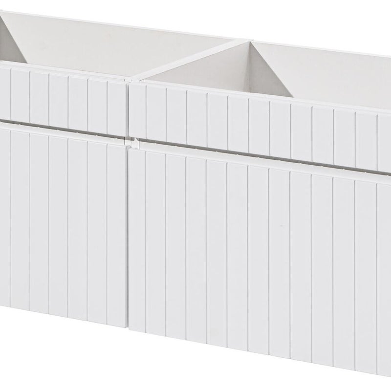 Szafka łazienkowa ICONIC White 120 cm wisząca biała ryflowana szuflady