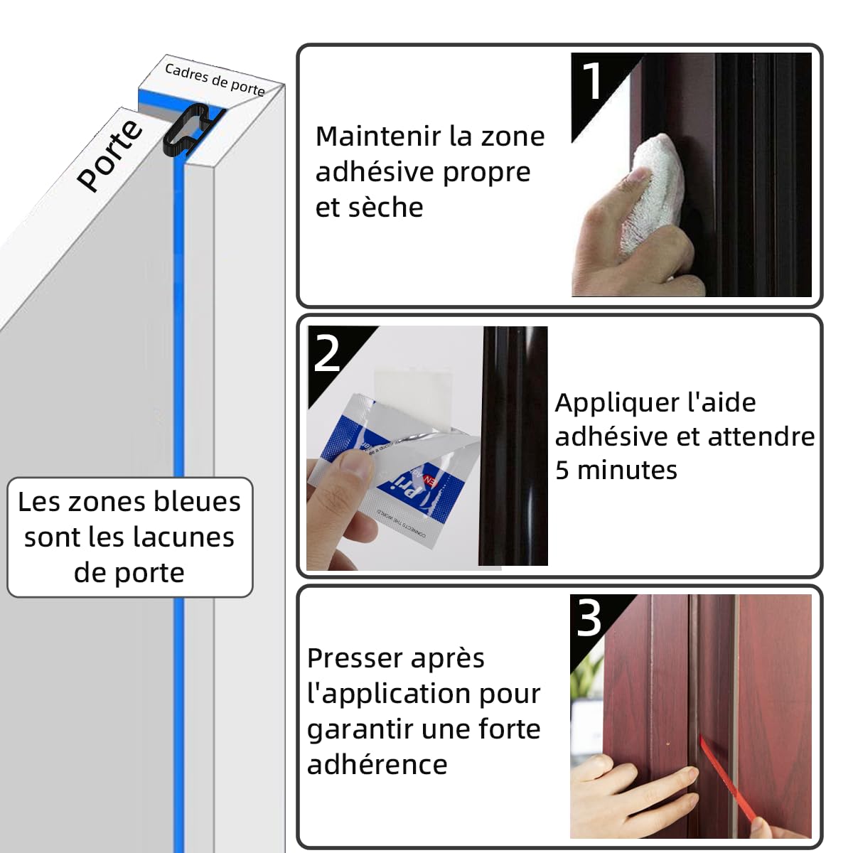 Tira aislante de PVC marrón para puertas y ventanas de 6 m. Tira aislante y selladora para puertas y ventanas de entrada. - 5