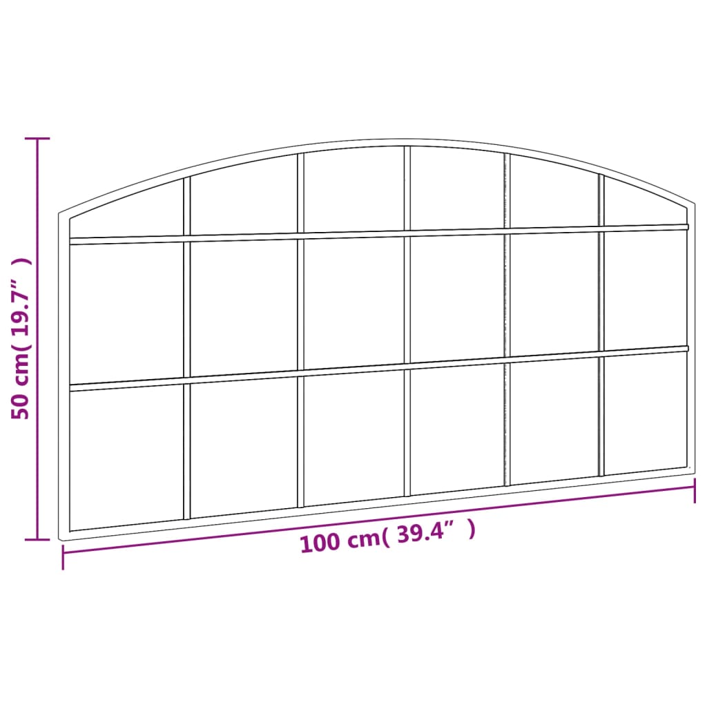 Maison Exclusive - Miroir mural noir 100x50 cm arche fer - 7