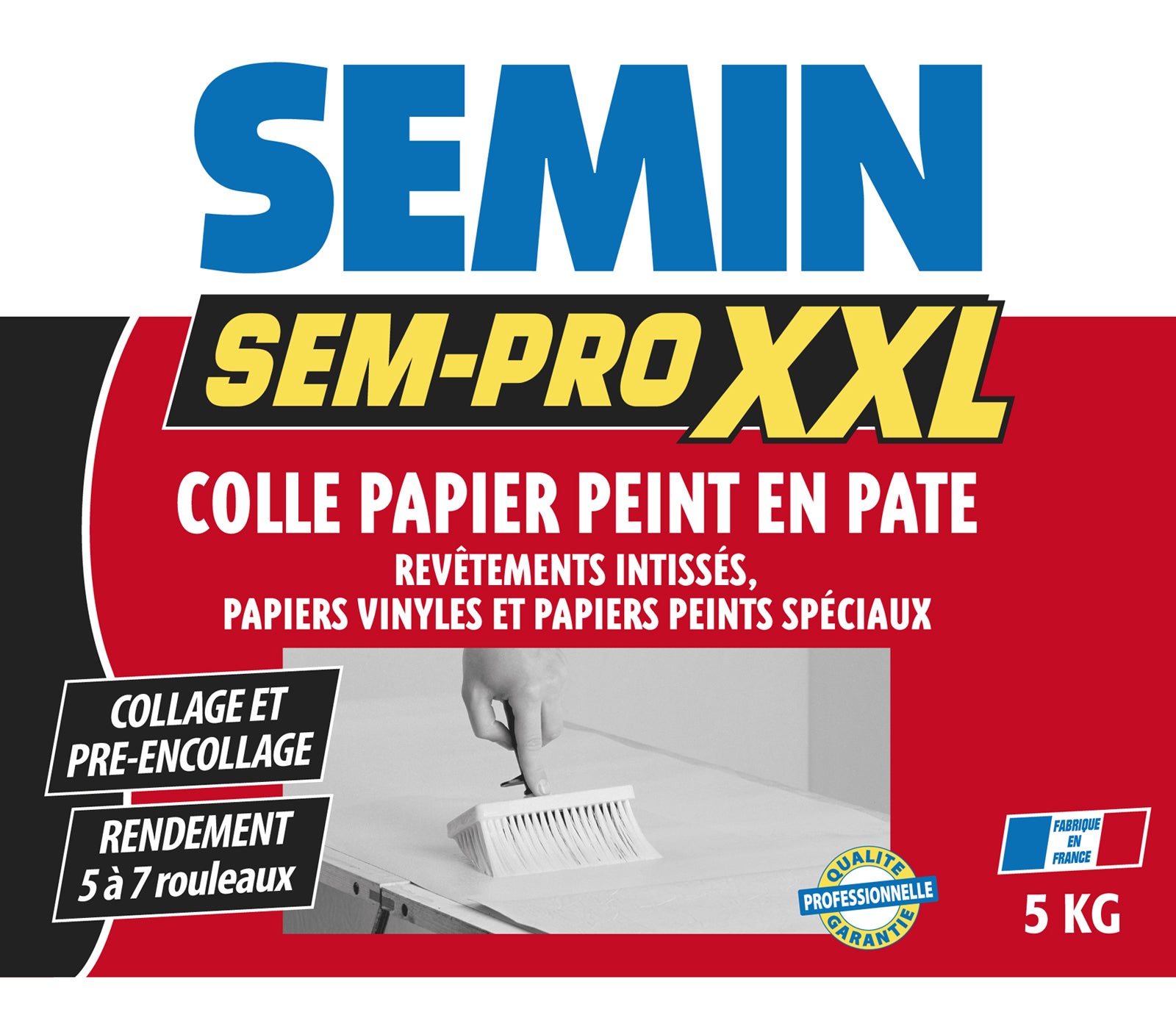 Lot de 2 colles papiers peints en pâte Semin Pro XXL - prêt à l'emploi - pot de 5 kg - 4
