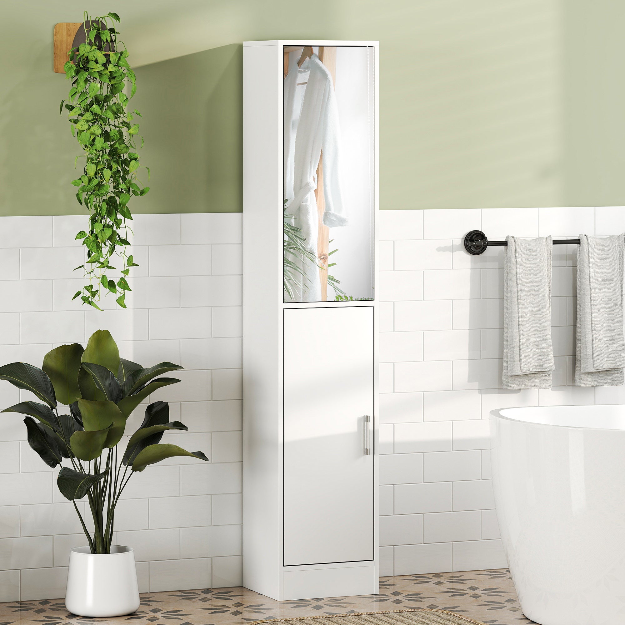 Colonne de salle de bain avec miroir, pour la maison, meuble de ...