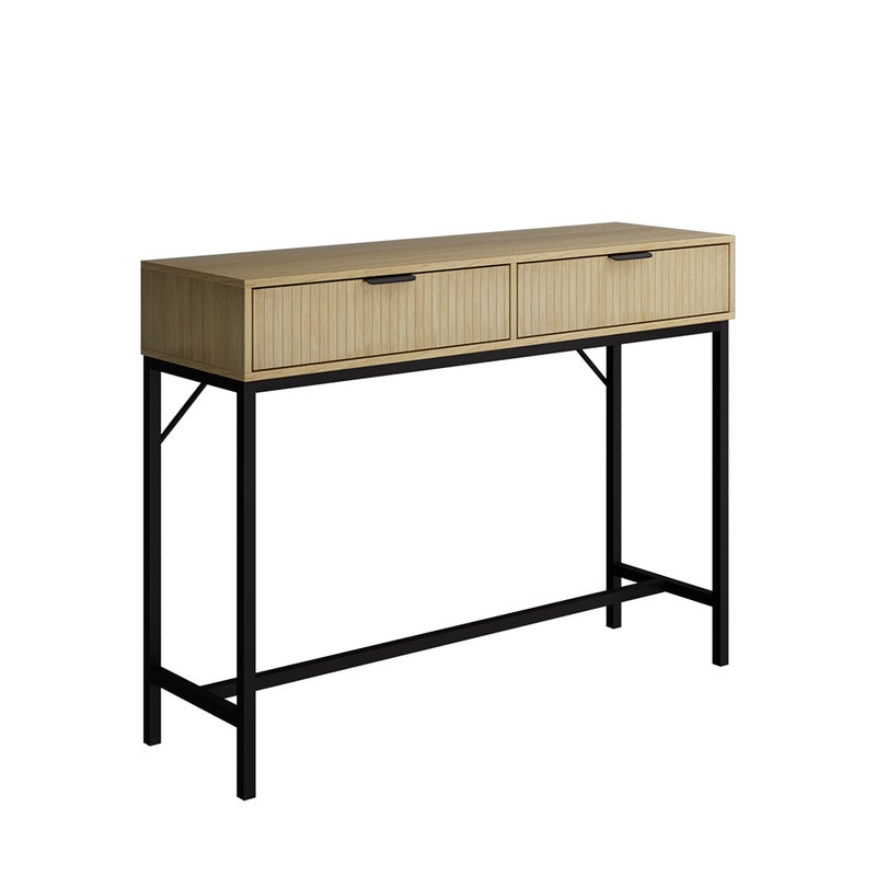 Vicco Stół konsolowy Lennox, Dąb, 100 x 75 cm z 2 szufladami
