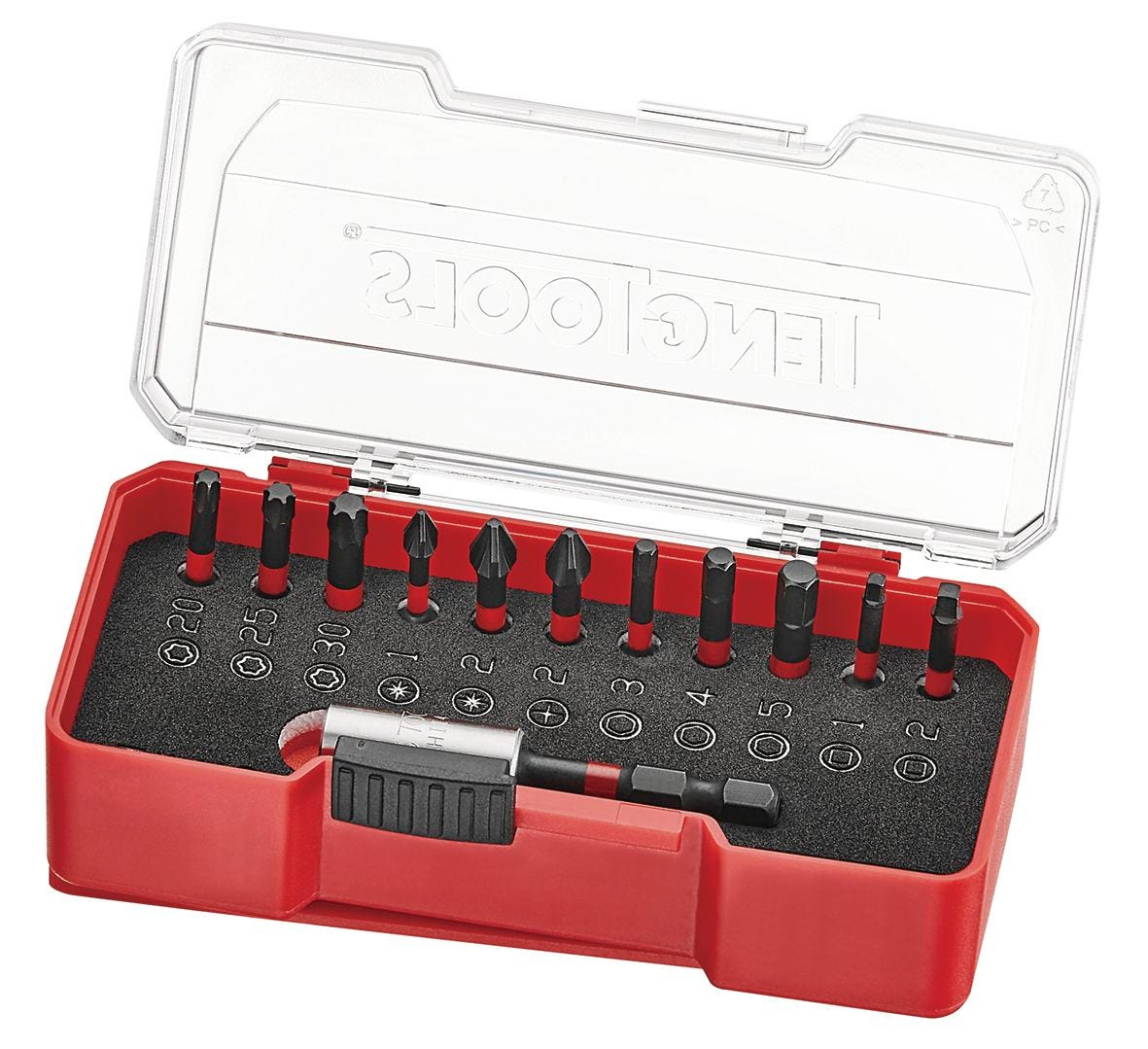 Embout Chc Set d'embouts à choc TJ Box PZ- ROB- TX- GR- HEX 12 pièces Teng Tools ...